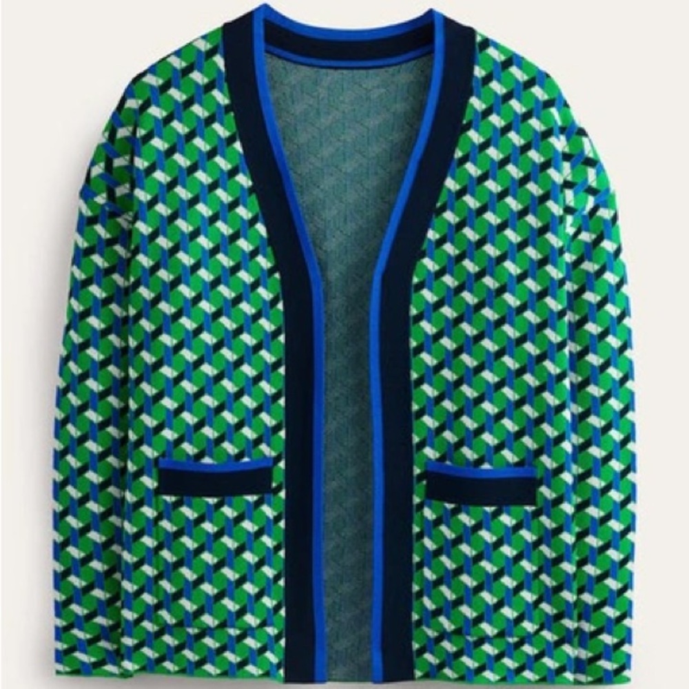Boden Green and Blue Patterned Cardigan - Picture 12 of 12